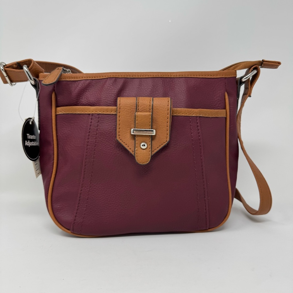 George Women's Faux Leather Crossbody Bag Purse Brown NEW